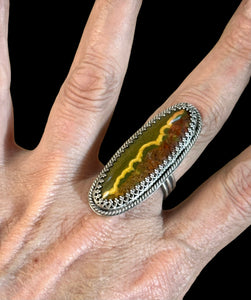 Kabamby Ocean Jasper Sterling Silver Ring SIZED TO ORDER.   $60