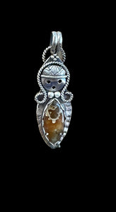 Ammonite Kachina Sterling Silver Pendant.    $75