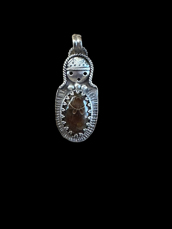 Ammonite Kachina Sterling Silver Pendant.    $65