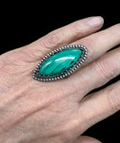 Malachite Sterling Silver RING SIZED TO ORDER.  $60