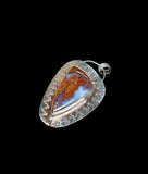 Agate Sterling silver And Copper Flame large Pendant.        $80