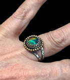 Aura Opal  Sterling Silver and gold-filled ring SIZED TO ORDER.  $50