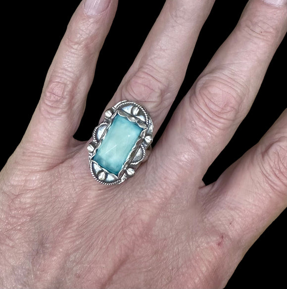 Blue Chalcedony Sterling Silver RING SIZED TO ORDER.    $50