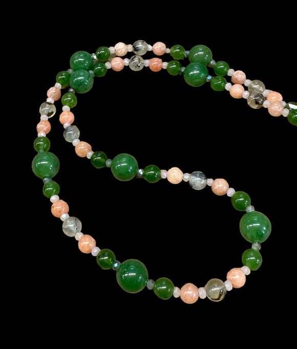 Multi Gemstone Beaded Necklace. $30