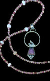 Sapphire and Dove sterling silver pendant and pink tourmaline matching necklace     $60