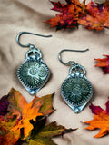 Carved Golden Obsidian Sterling silver earrings.        $45