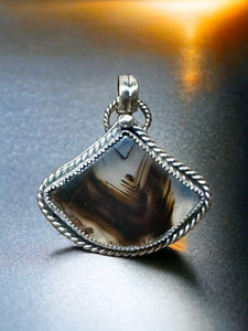 Montana Agate sterling Silver Pendant.  $75