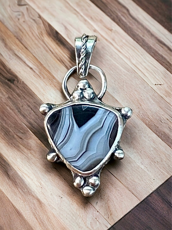 Tuxedo Agate small sterling silver pendant.   $50