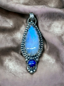 Moonstone  and Kyanite Sterling  Silver pendant.    $60