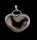Montana Agate Heart Sterling Silver Pendant.    $85