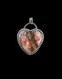 Orbicular Rhyolite  Heart Sterling Silver Pendant.     $80