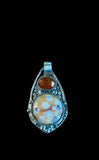 Fawn Skin Jasper and Kyanite Sterling silver pendant   $70