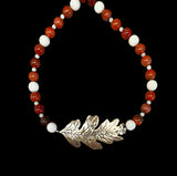 Red Jasper Golden Leaf Necklace Set.    $60