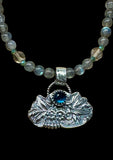 Pariba Kyanite Sterling Silver Pendant and Labradorite Necklace set.    $65