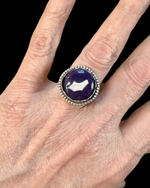 Purple Passion ( Parcelas Agate ) sterling silver RING SIZED TO ORDER.    $55
