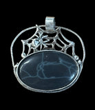 Spider Web Obsidian and Spider Web/Spider Sterling Silver Pendant.   $75