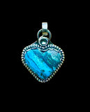 Chrysocolla Heart Sterling Silver Pendant    $60