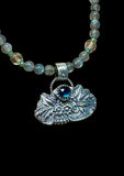 Pariba Kyanite Sterling Silver Pendant and Labradorite Necklace set.    $65