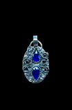Sapphire and Roses Sterling Silver Pendant   $70
