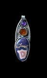 Purple Passion (Parcelas Agate) Kyanite and Amethyst Sterling Silver Pendant.    $80