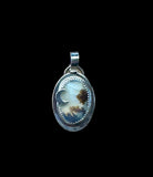 Scenic Agate Sterling Silver Moon small Pendant