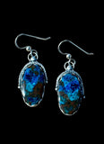 Chrysocolla with Azurite sterling silver earrings.   $50