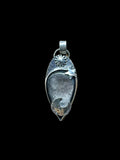 Silver Sheen Obsidian Moon , Star and Sun Sterling silver pendant.    $65