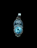 Blue Topaz sterling silver small pendant.   $70
