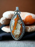 Moroccan Seam Agate sterling silver pendant .   $65