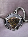 Fossilized Dinosaur Bone sterling silver pendant and chain   $90