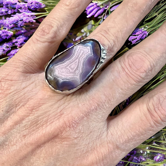 Purple Passion (Parcelas Agate ) Sterling Silver Statement  RING SIZED TO ORDER       $70