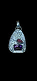 Trapiche Amethyst and Garnet Sterling Silver Pendant.    $55