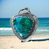 Malachite and Chrysocolla Sterling Silver Pendant     $75