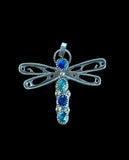 Kyanite Gemstones Dragonfly Sterling silver Pendant.     $75