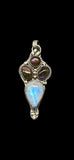 Rainbow Moonstone and Purple Labradorite Sterling Silver Pendant.    $65