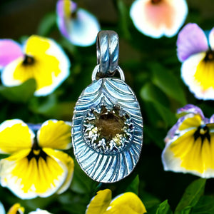 Citrine small sterling silver pendant.  $45