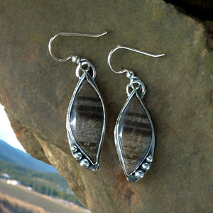 Petrified Sycamore Wood Sterling silver Earrings.   $45