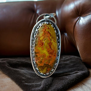 Moroccan Seam Agate Sterling Silver Pendant.  $75