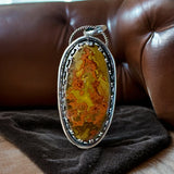 Moroccan Seam Agate Sterling Silver Pendant.  $75