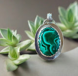 Malachite sterling silver Pendant.      $65