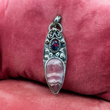 Rhodochrosite and Black Opal Sterling Silver Pendant.   $55