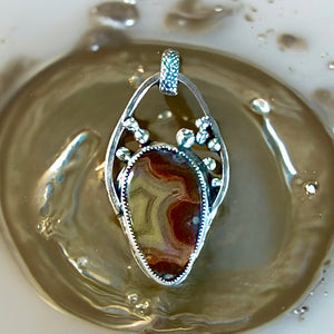 Condor Agate Sterling Silver Pendant.   $65