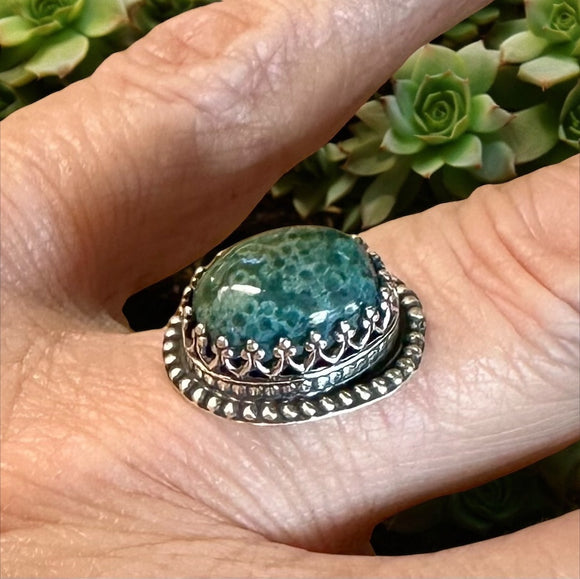 Ocean Jasper Sterling Silver Ring SIZED TO ORDER.   $55