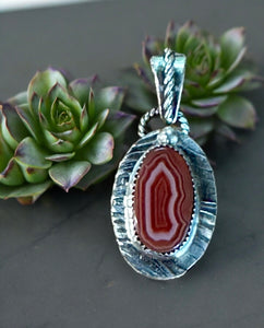 Agate Sterling Silver Small Pendant.      $45