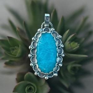 Amazonite Sterling Silver Pendant.   $60