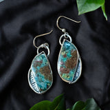 Chrysocolla Sterling silver earrings.   $40