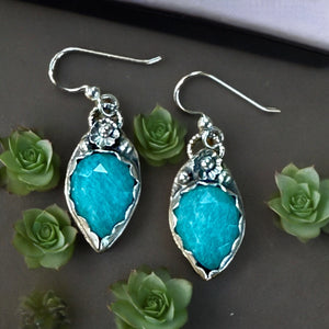 Amazonite Sterling Silver Earrings.    $45