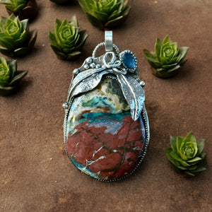 Opalized Petrified Wood Sterling Silver Pendant.       $85