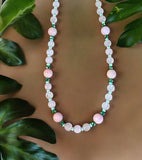 Chalcedony, Rose Quartz and Jade Gemstone Necklace $30