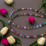 Multi color Tourmaline gemstone necklace.   $40